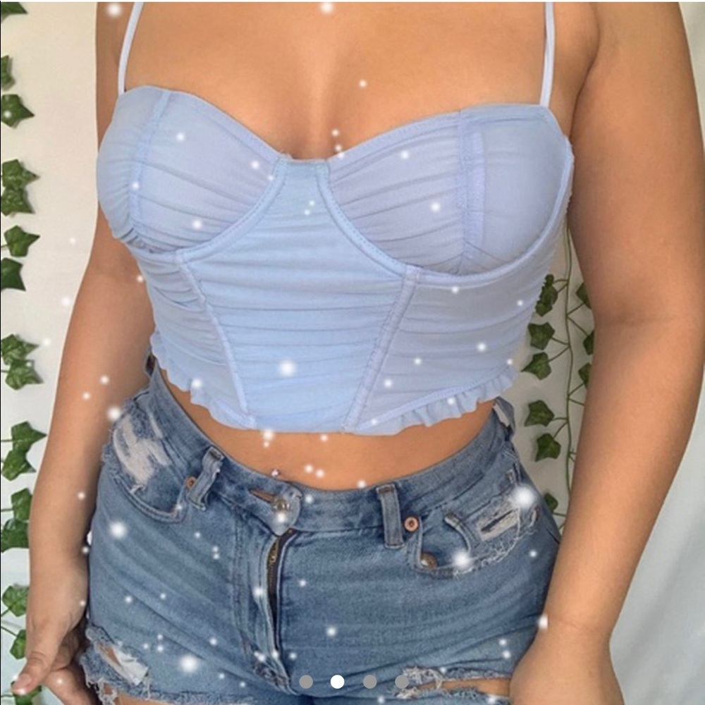 Baby blue corset bustier top NWT